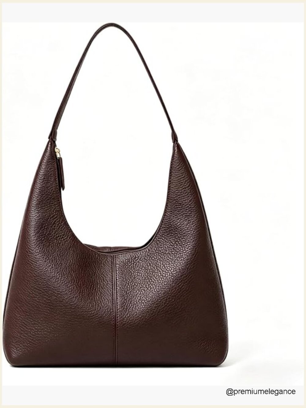 Faux Leather Hobo Shoulder Bag with Top Handle Zipper Closure